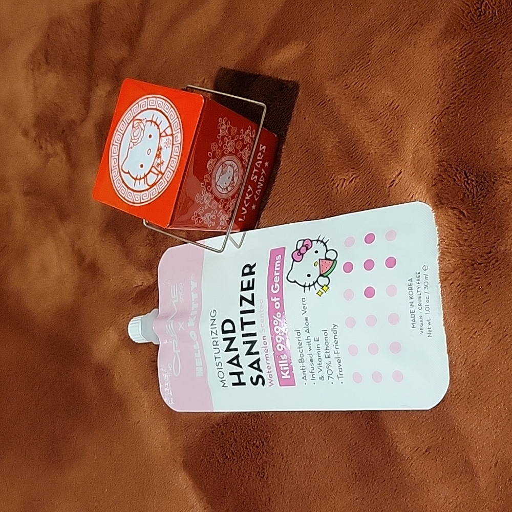 Hello Kitty Hand Sanitizer & Lucky Stars Tin Combo NIP